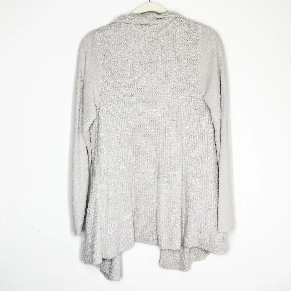 Barefoot Dreams Cozy Chic Lite Coastal Soft Knit Bisque Cardigan Sweater Medium - Picture 8 of 14